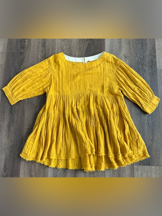 Free People Tops - Free People Mustard Tiered Gauze Top